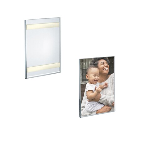 Azar Displays Clear Acrylic Wall Artwork and Photo Frame with Tape 5'' W x 7'' H Portrait / Vertical, 2PK 122027-GS-2PK